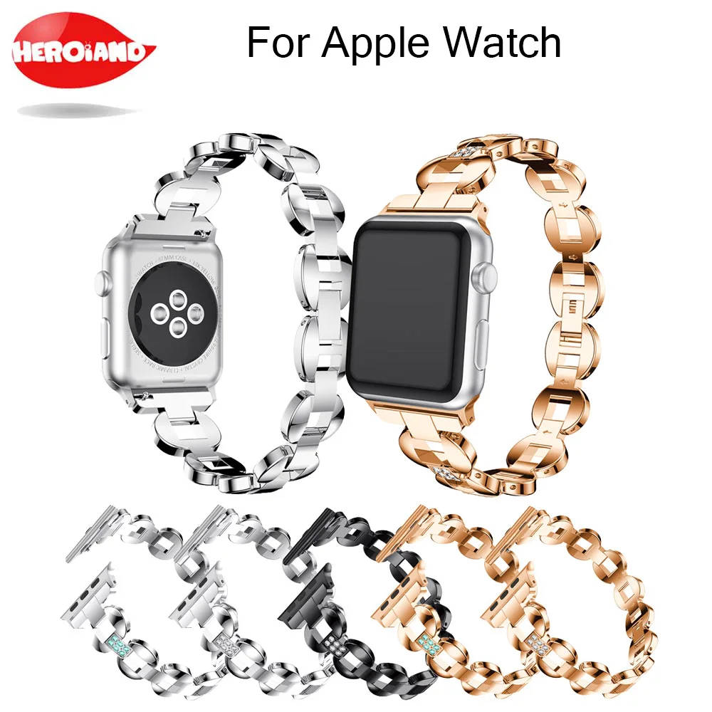 Ремешок сменный для Apple Watch Series 2 3 роскошный классический браслет со стразами