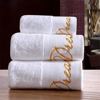 600g crown white hotel bath towel for adults 70x140cm embroidered beach towel bathroom accessories super absorbent cotton towel