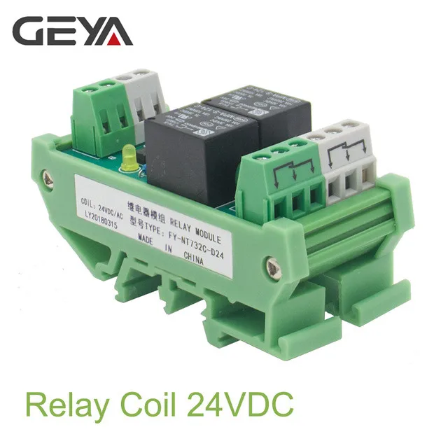 GEYA 2 канальный релейный модуль переменного тока/DC 12V 24V AC230V электромагнитное реле общего назначения AC220v триггерный релейный модуль
