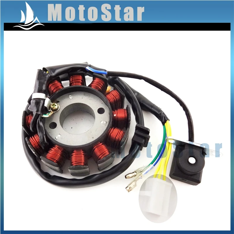 12 Катушки поляков зажигания статора Магнето ротор для GY6 125cc 150cc двигателя китайской Мопед Скутер ATV Quad Go Kart