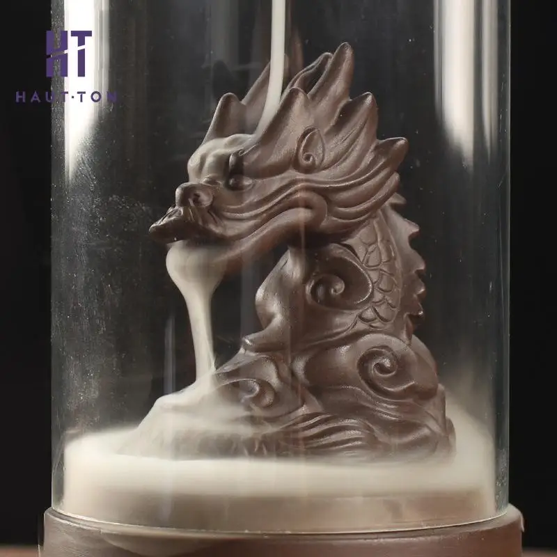 Новая благоприятная башня дракона горелка для благовоний прозрачная крышка