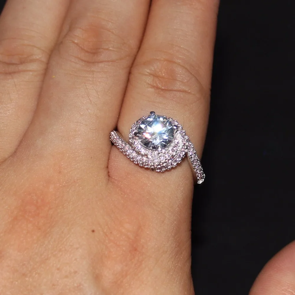 Женское кольцо из серебра 925 пробы с фианитом 5 10 размеров|925 sterling silver|sterling silvercubic