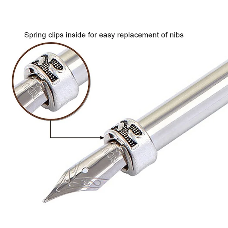 Креативное ремесло винтажная ручка с пером резная из нержавеющей стали Ручка для