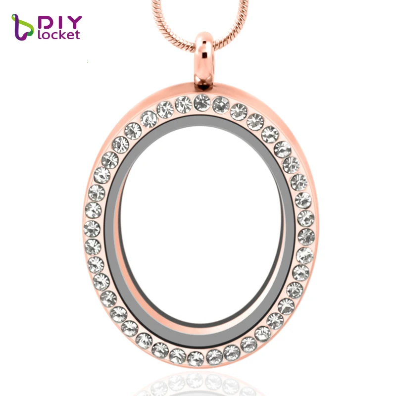 Diylocket овальная форма яйца магнитное стекло плавающий Карм Lcket полностью Стразы 3
