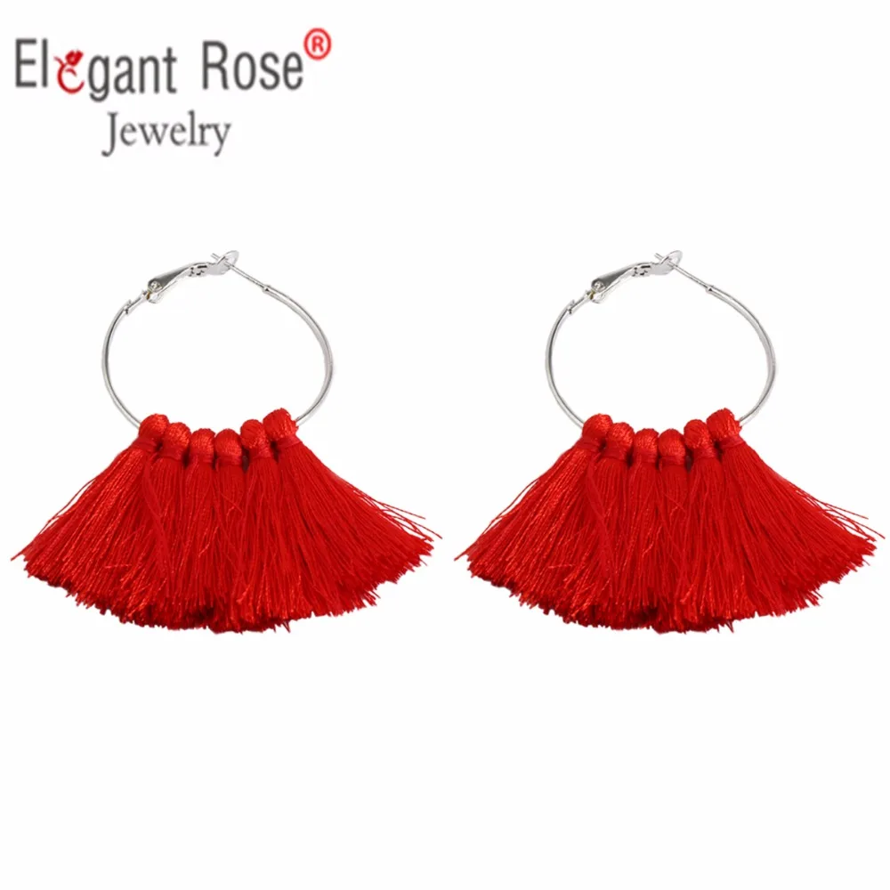 2018 Новая мода замечательный разноцветные кисти Висячие серьги для