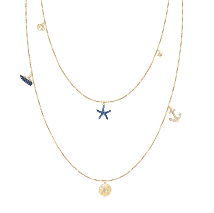 Женское Двухслойное ожерелье из серебра 925 пробы с бирюзовыми бусинами |