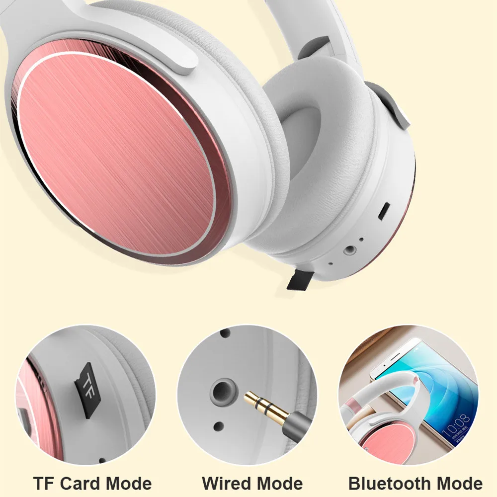 Bluetooth наушники Hi Fi стерео бас Складная спортивная музыка проводные гарнитуры с
