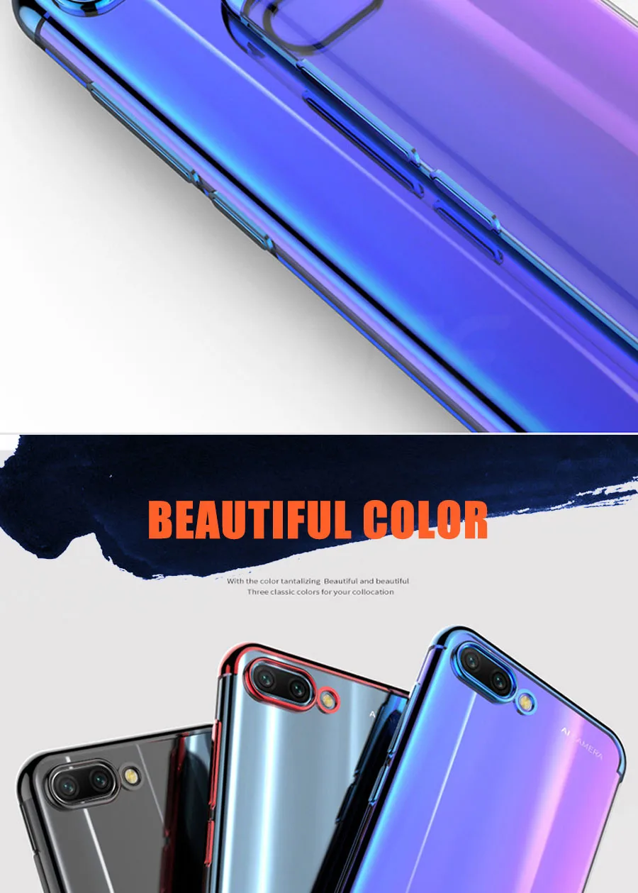 Мягкий силиконовый прозрачный чехол с покрытием для huawei P20 Pro P10 Lite Plus Honor 10 9 Lite V10 V9 Play Phone Cover чехол s Bag