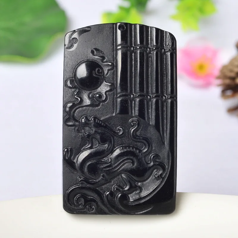 Ювелирные изделия из натурального черного обсидиана Нефритовое ожерелье Sunrise