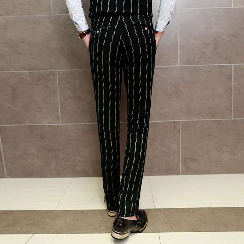 Черный мужской костюм брюки высокое качество полосатые мужские 2020 новые