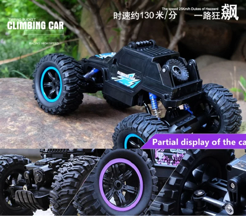 4WD Электрический Радиоуправляемый автомобиль Рок Гусеничный пульт дистанционного управления игрушечные машинки на радиоуправлении led 4x4 привод внедорожные Игрушки для мальчиков Детский подарок