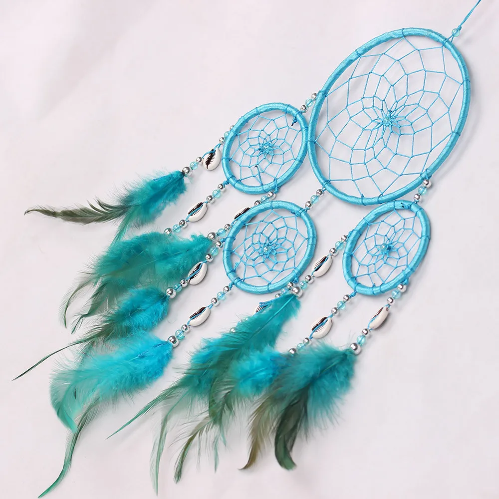 6 видов цветов Dream Catcher круговой красочный перьями стене висит украшение Декор Ремесло Ловец снов Большие размеры Перевозка груза падения