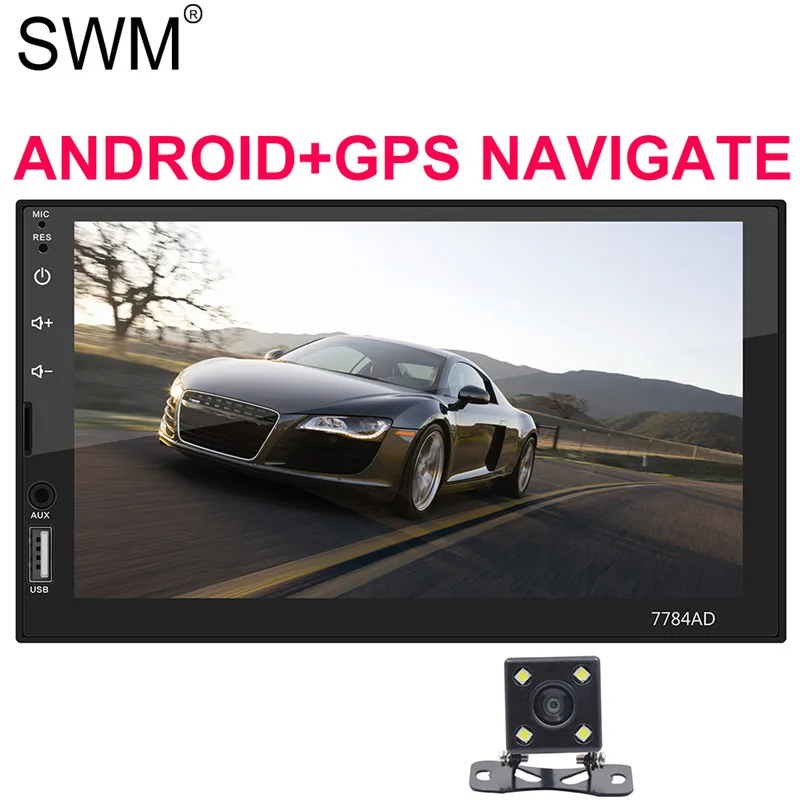 Radio with Camera 1 SWM радио 2 Din Android gps навигация Кассетный плеер " Mirrorlink Bluetooth рулевое колесо управление Автомобильный Аудио Стерео Авторадио - Цвет: Radio with Camera 1