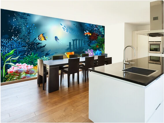 Пользовательские детские обои подводный мир 3D Мультяшные фотографии для детской