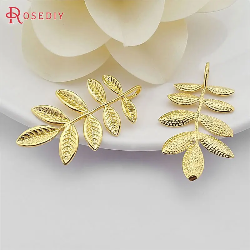(31720) 4 шт. 40*22 мм посеребренные медные Подвески в виде листиков дерева подвески для