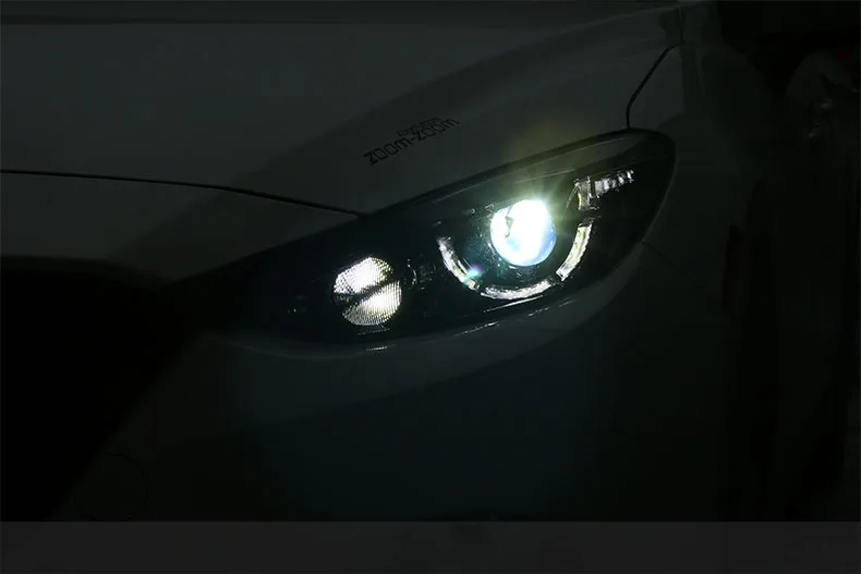Автомобильный Стайлинг корпус передней фары для Mazda3 mazda 3 Axela фары светодиодный фары DRL Объектив Двойной Луч би-ксеноновых фар, Высокопрочная конструкция
