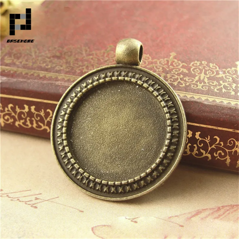 BASEHOME 10 шт./лот античная бронза Подвеска оправа для кабошона основа пустые подносы