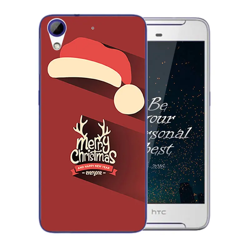 Phone Case For HTC Desire 628/628 Dual Sim Merry X'MAS Pattern Soft Silicone Transparent Back Cover 628 Coque |
