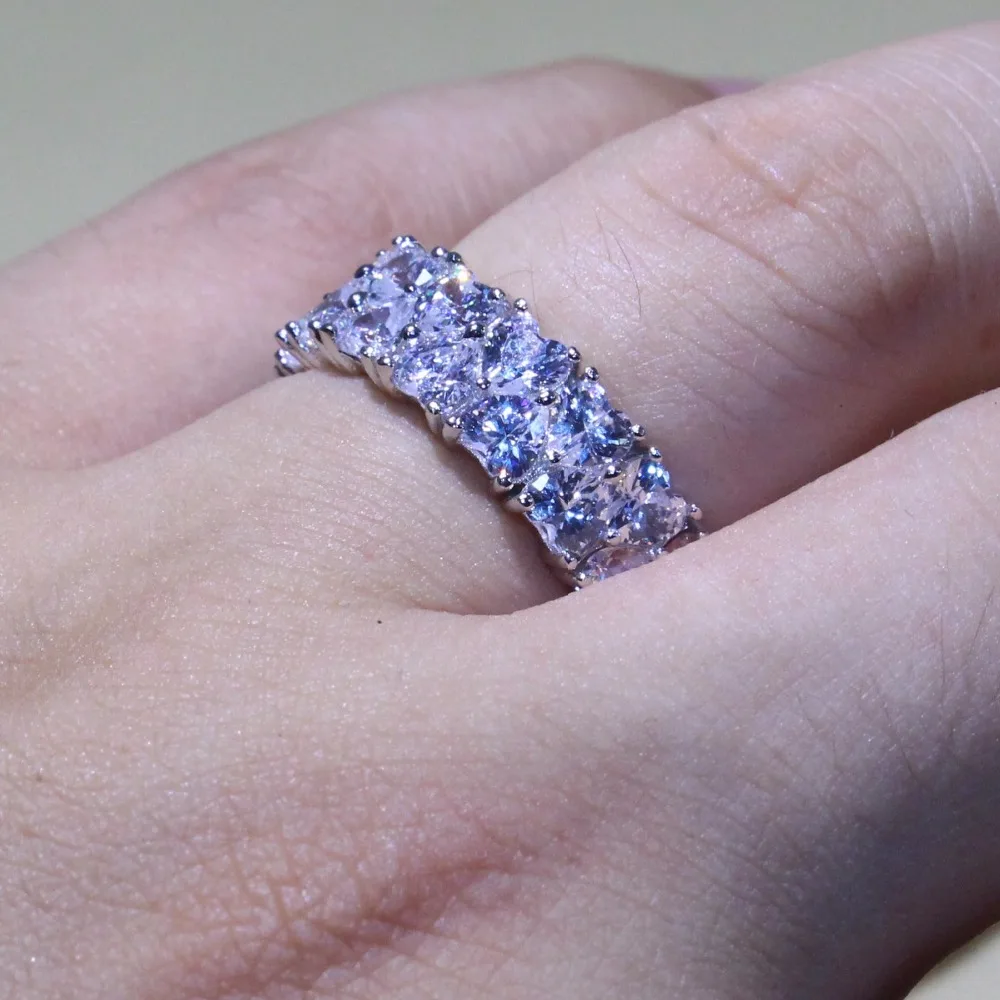 Размер 5 10 Новое поступление сверкающие Роскошные ювелирные изделия двойное