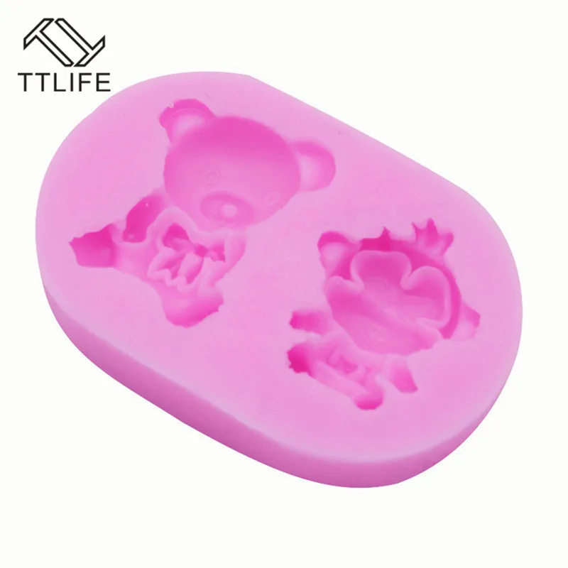 TTLIFE милый мини медведь с принтом обезьяна сахара Силиконовая Форма Fondant Mold торт