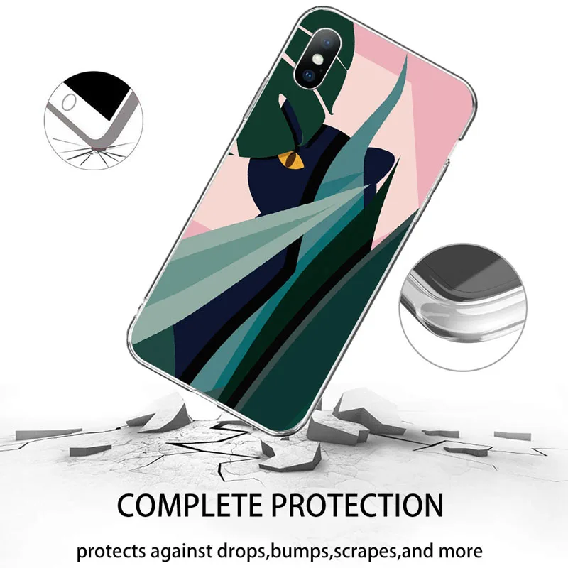 Чехол USLION для телефона iPhone X XS XR Xs Max летний прозрачный мягкий чехол из ТПУ с
