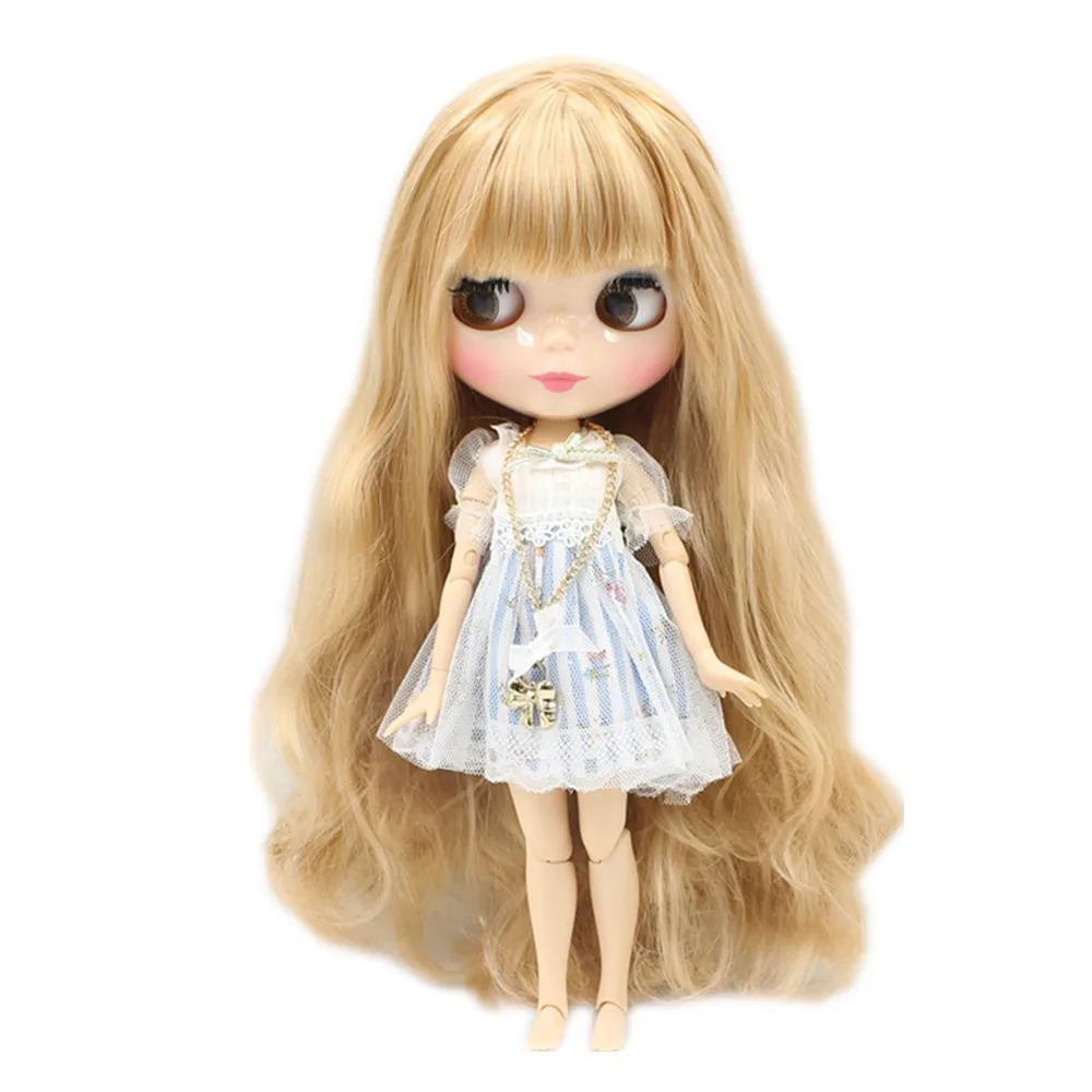 Шарнирная кукла Blyth 1/6 с длинными волнистыми золотыми волосами 30 см нормальное