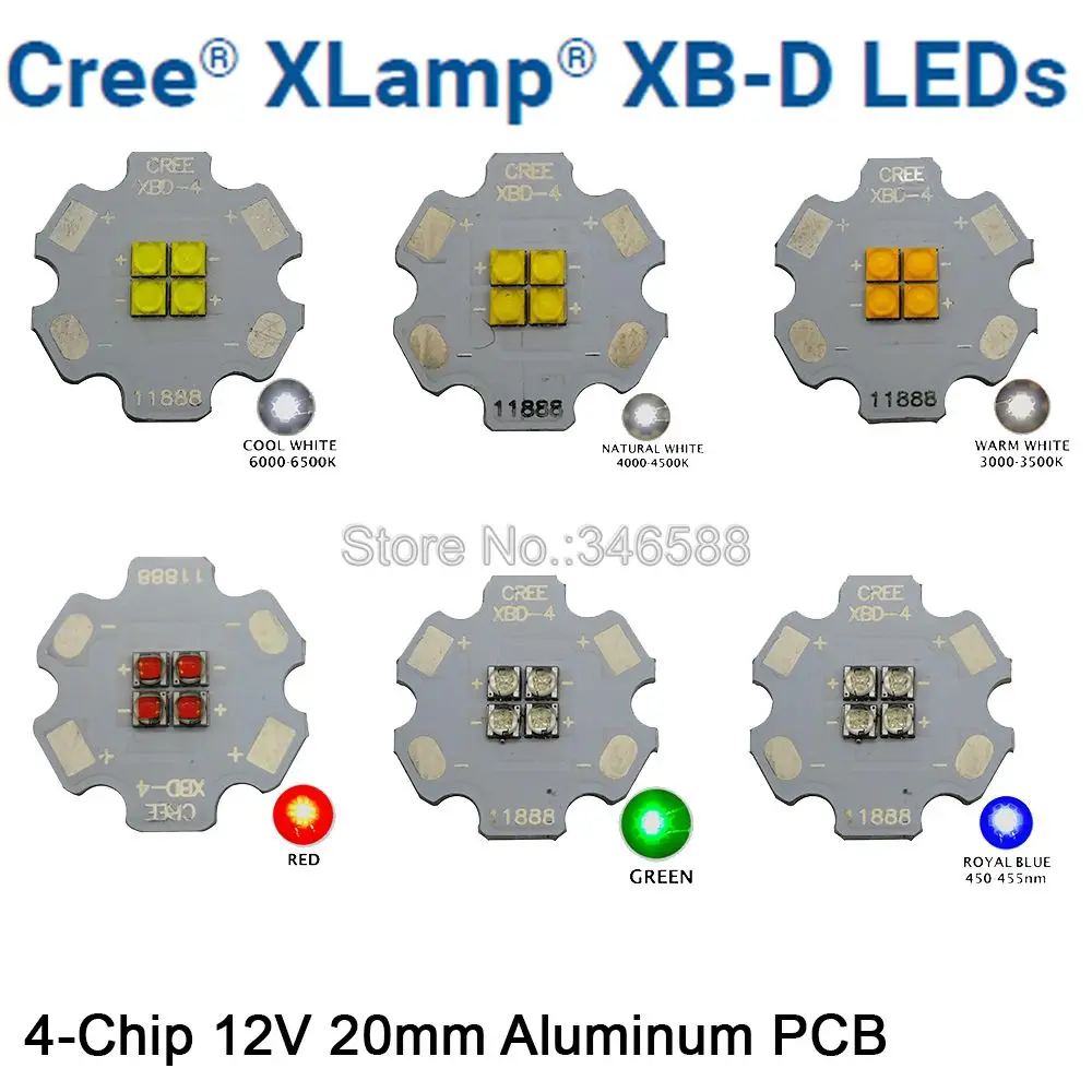 Светодиодный излучатель Cree XBD 4 светодиодный с чипами 2 шт. холодный белый/теплый