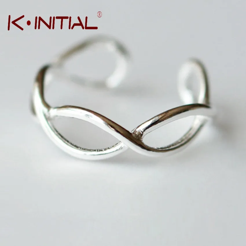 Kinitial Модные кольца с открытым крестом и волной в форме рыбки для девочек женский