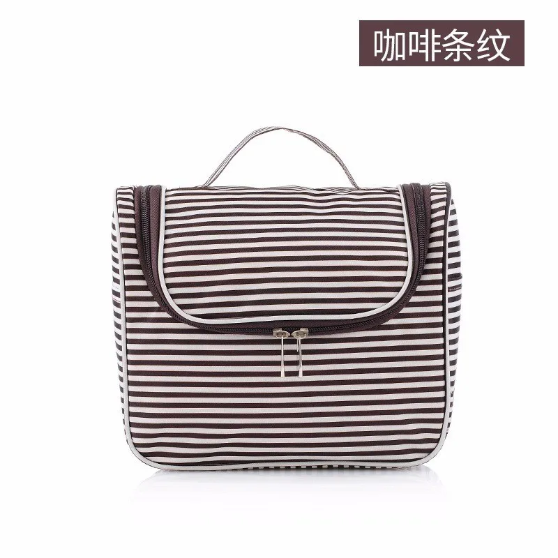 coffee stripe Косметичка Cosyde из полиэстера для путешествий, косметичка для макияжа, портативная женская косметичка, органайзер для сумки, мужской косметический набор, сумка на молнии - Цвет: coffee stripe
