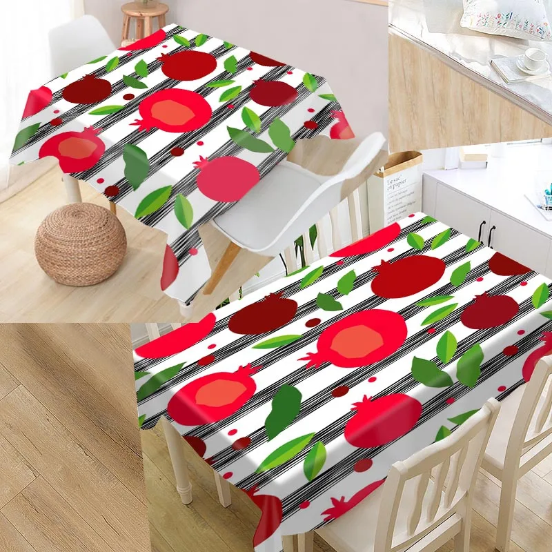 

Best Fruit Pattern Cartoon Custom Table Cloth Rectangular Oxford Print Waterproof Oilproof Square Table Cover Party Tablecloth