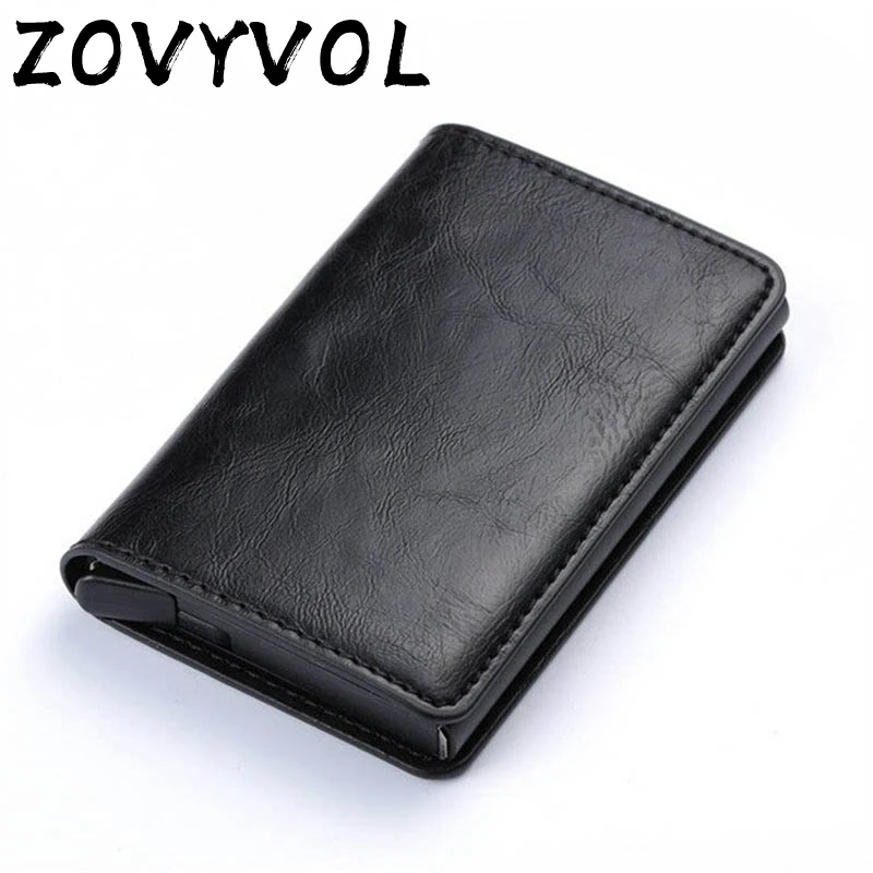 ZOVYVOL Противоугонный Rfid блокирующий кошелек металлический кредитный держатель для карт автоматический эластичный винтажный алюминиевый кошелек из искусственной кожи rfidwallet