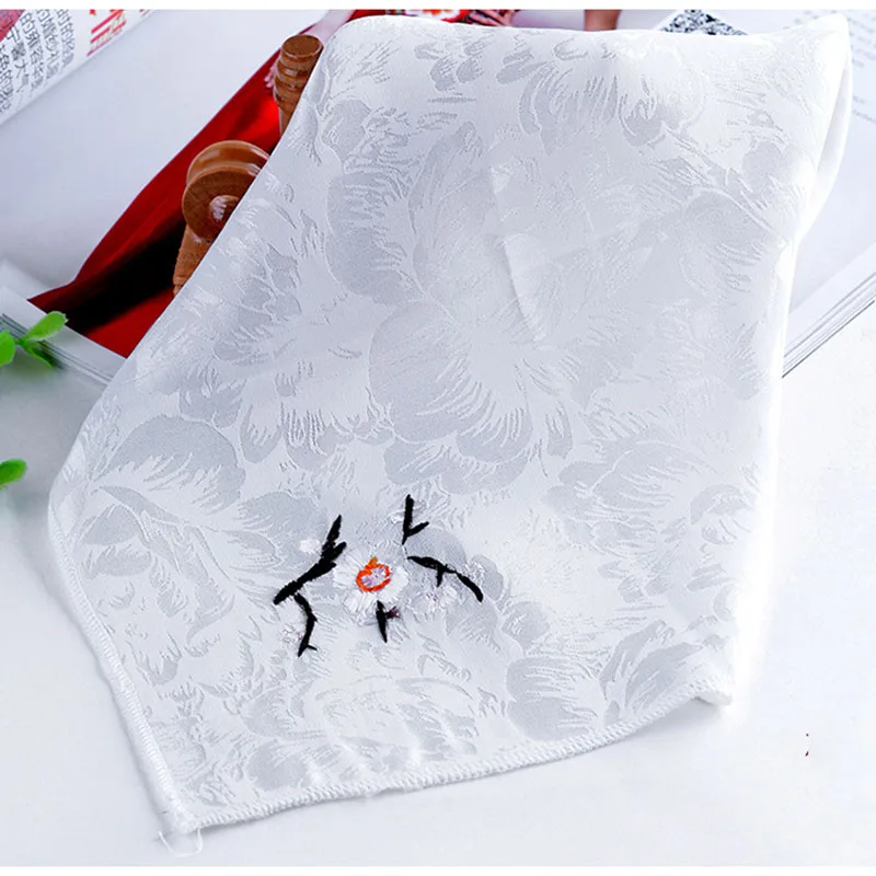 10pcs/lot 28*28cm Silk Handkerchief Chinese Soft Embroidered Towels Girl/Women Gift Bridal Favor Bachelorette | Дом и сад