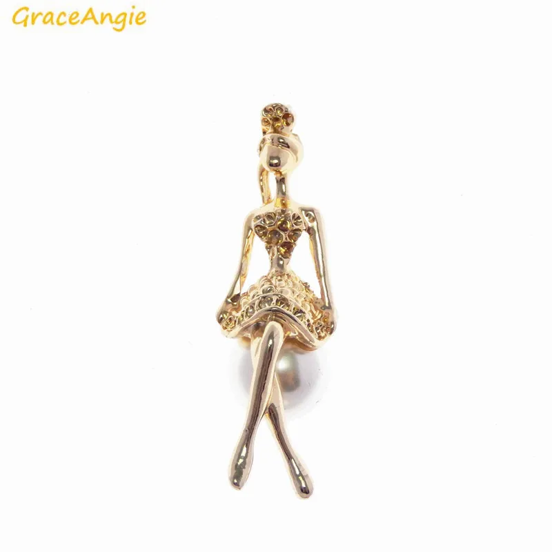 GraceAngie 2 шт. искусственная танцовщица девушка на жемчужном кулоне блестящий