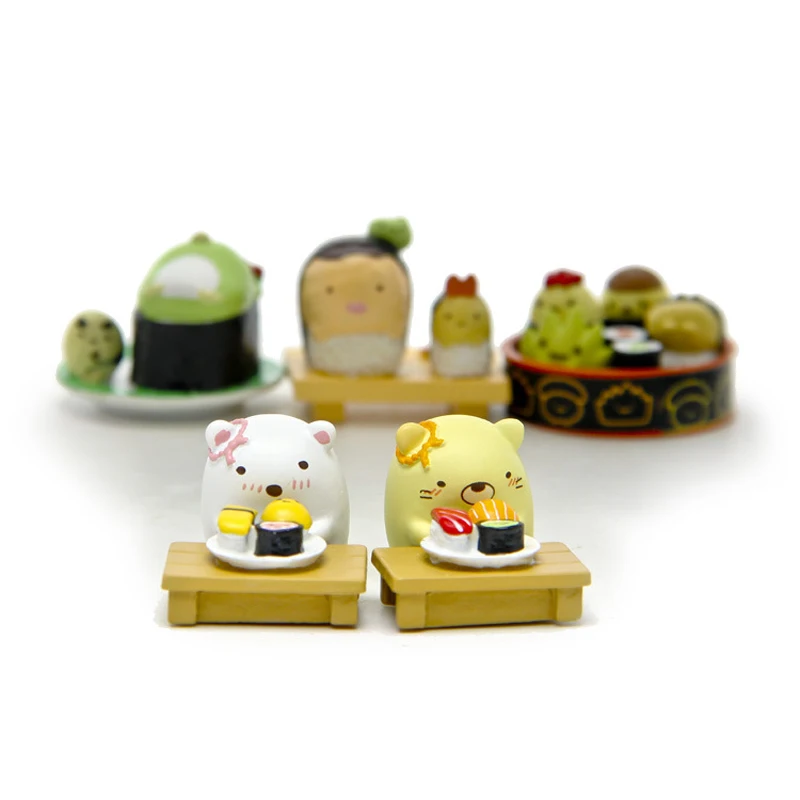 1 шт. вкусные Еда суши Sumikko Gurashi фигуры игрушки ПВХ Сан-х угловая био Животные для