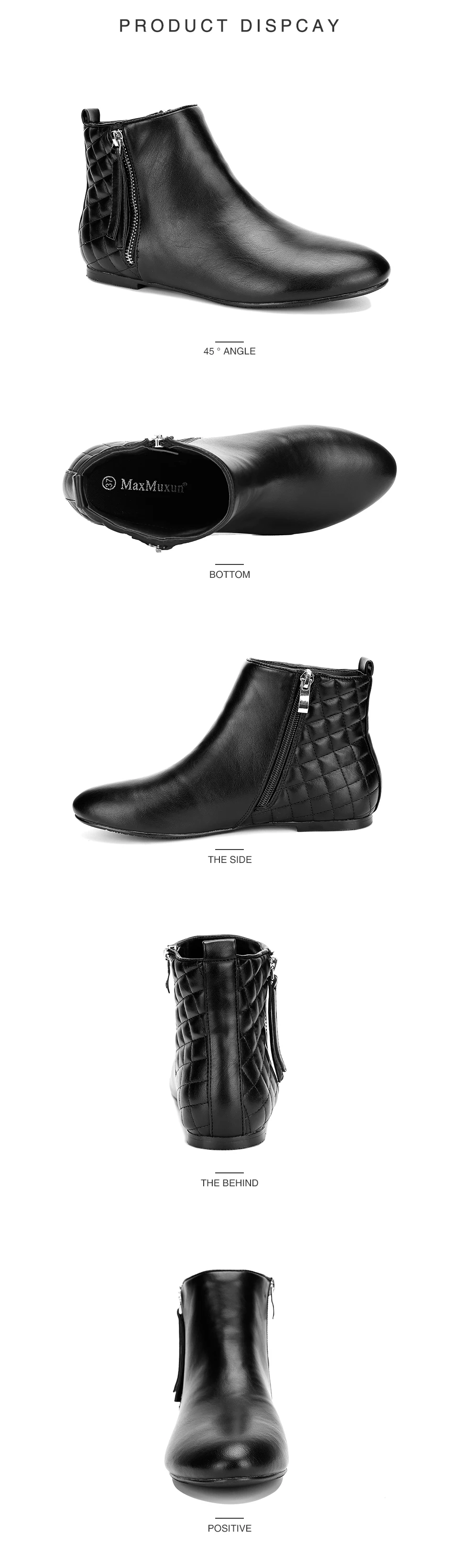MaxMuxun Women's Booties Classic Flat Heel Ankle Pointed Toe Boots For Women Spring Autumn Fashion Causal Short Chelsea Boots