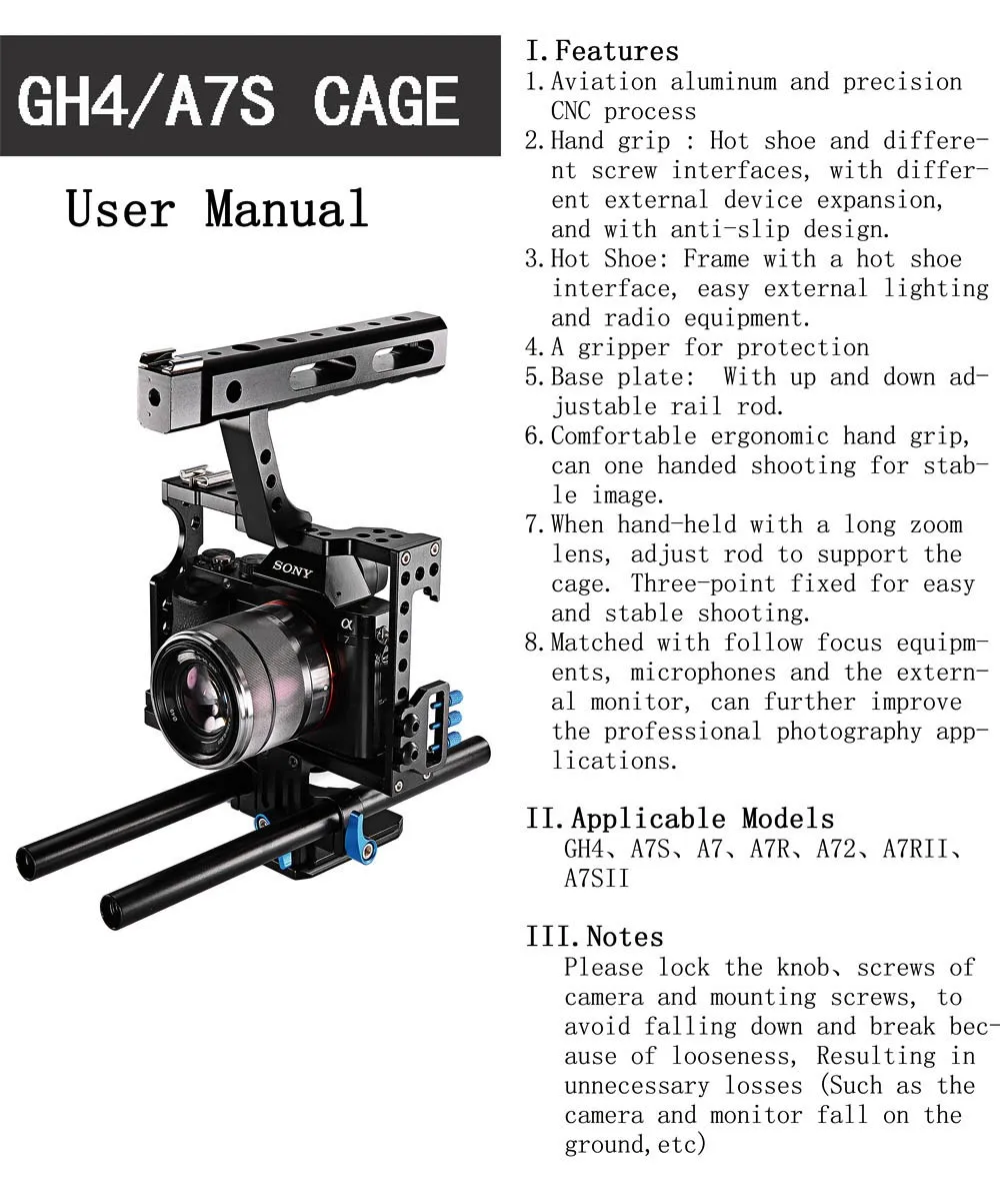 Профессиональная ручка DSLR Rig Стабилизатор клетка для видеокамеры/фоллоу фокус/Матовая коробка комплект для sony A7S A7 A7R A7RII A7SII Lumix GH4
