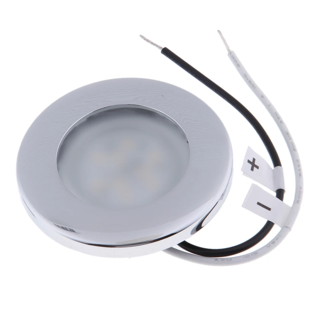 

1 Pcs LED Round Roof Ceiling Interior Dome Light Lamp For Boat Yacht Car RV 3000k Warm Light Stainless Steel