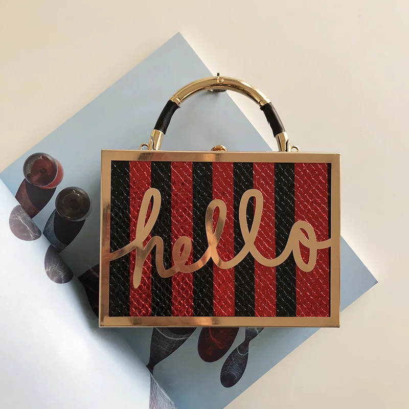 box bag Модная вечерняя сумочка с блестками, клатч, полая рельефная акриловая Роскошная сумочка, вечерние банкетные сумочки, женская сумка на плечо - Цвет: box bag