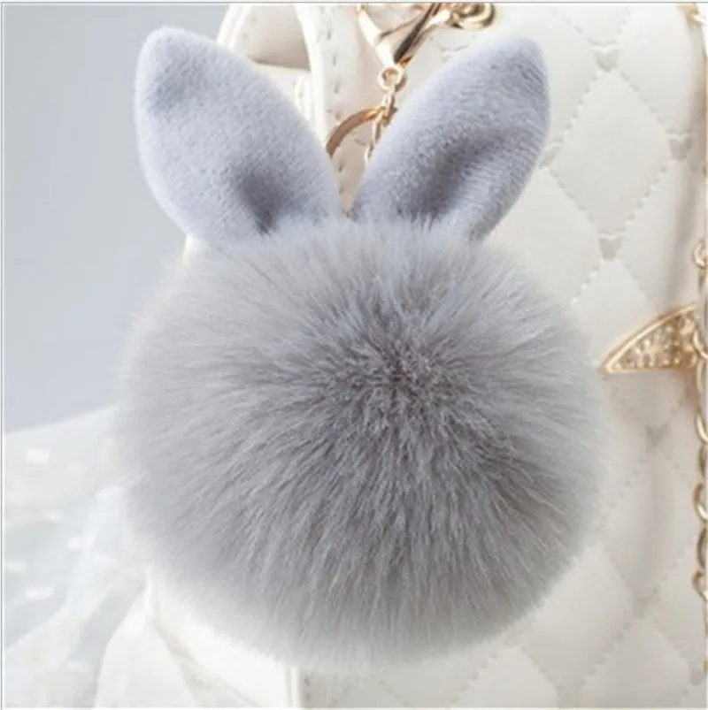 Новый мини плюшевый брелок Kawaii с помпоном из кроличьего меха милый модный