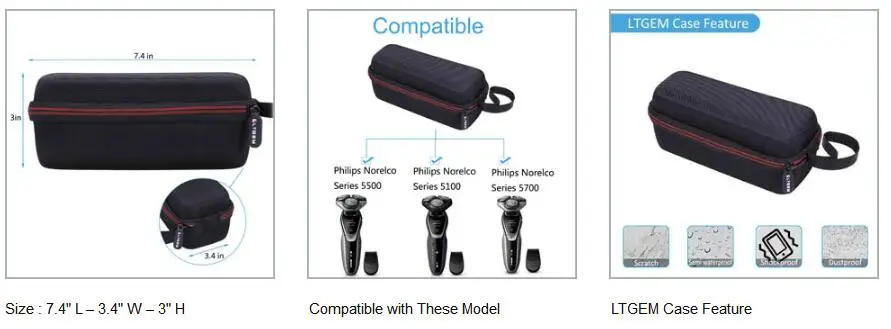 LTGEM чехол для Philips Norelco электробритва серии 5500 5100 5700 Wet& Dry S5370/81 S5210/81 S5660/84 турбомод и Precisio