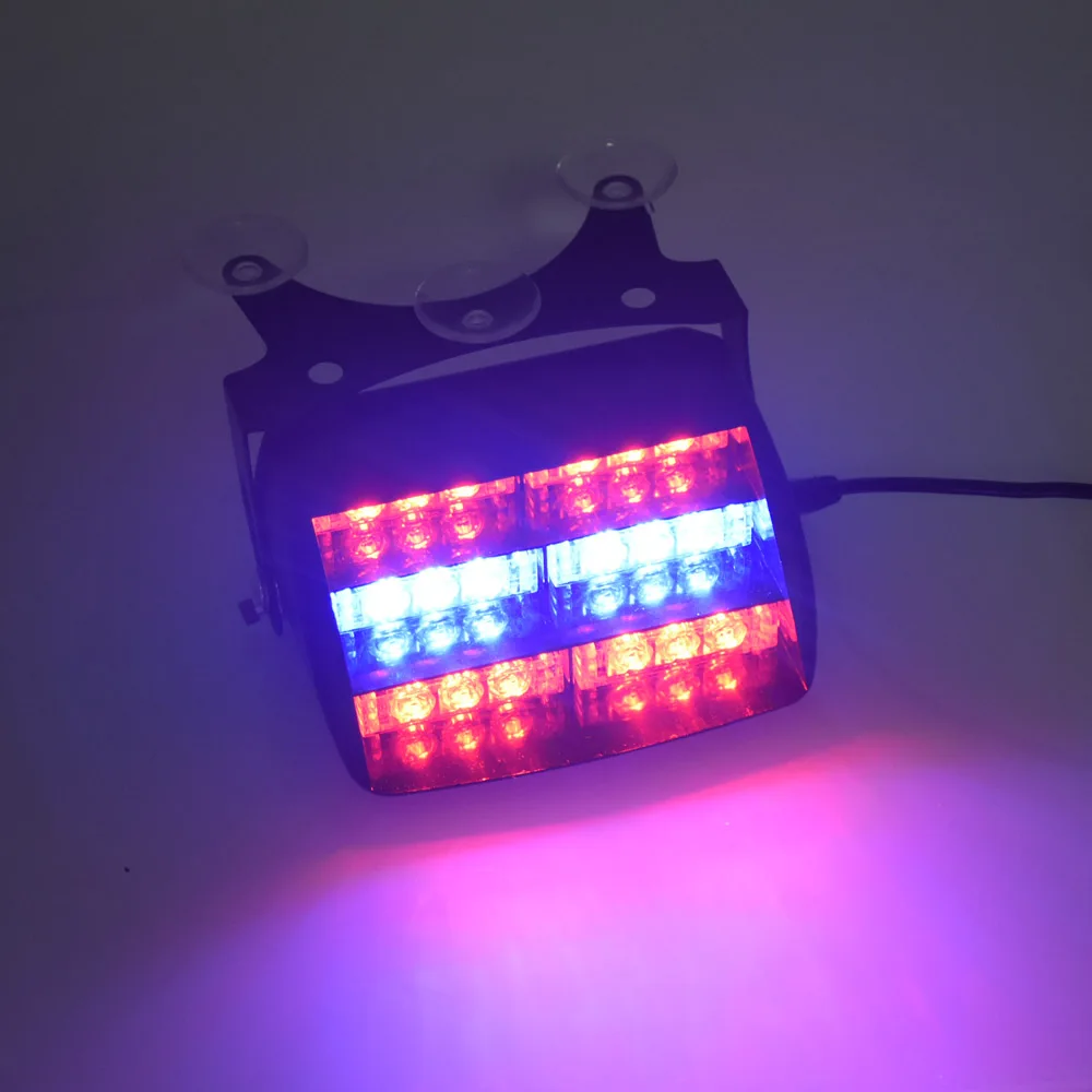 18 светодиодный красные/синие огни для полицейской машины стробоскоп светильник
