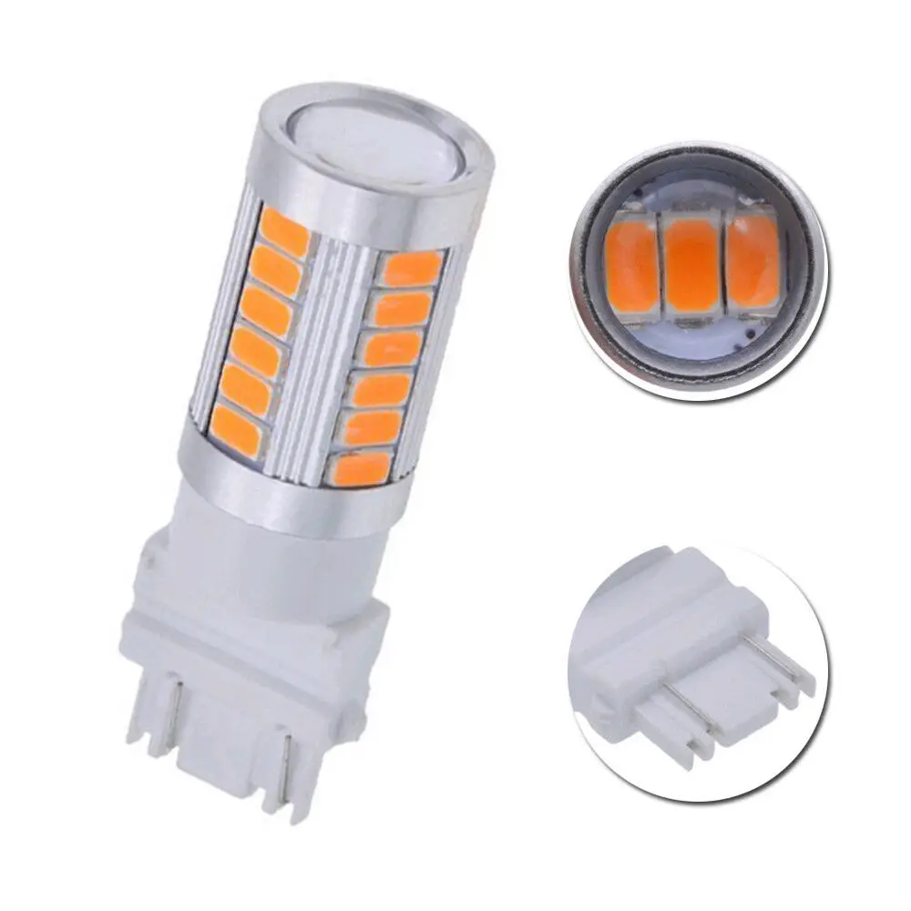 2 шт светодиодный 3157 3457 3057 сигнал 33SMD резервный задний фонарь желтый