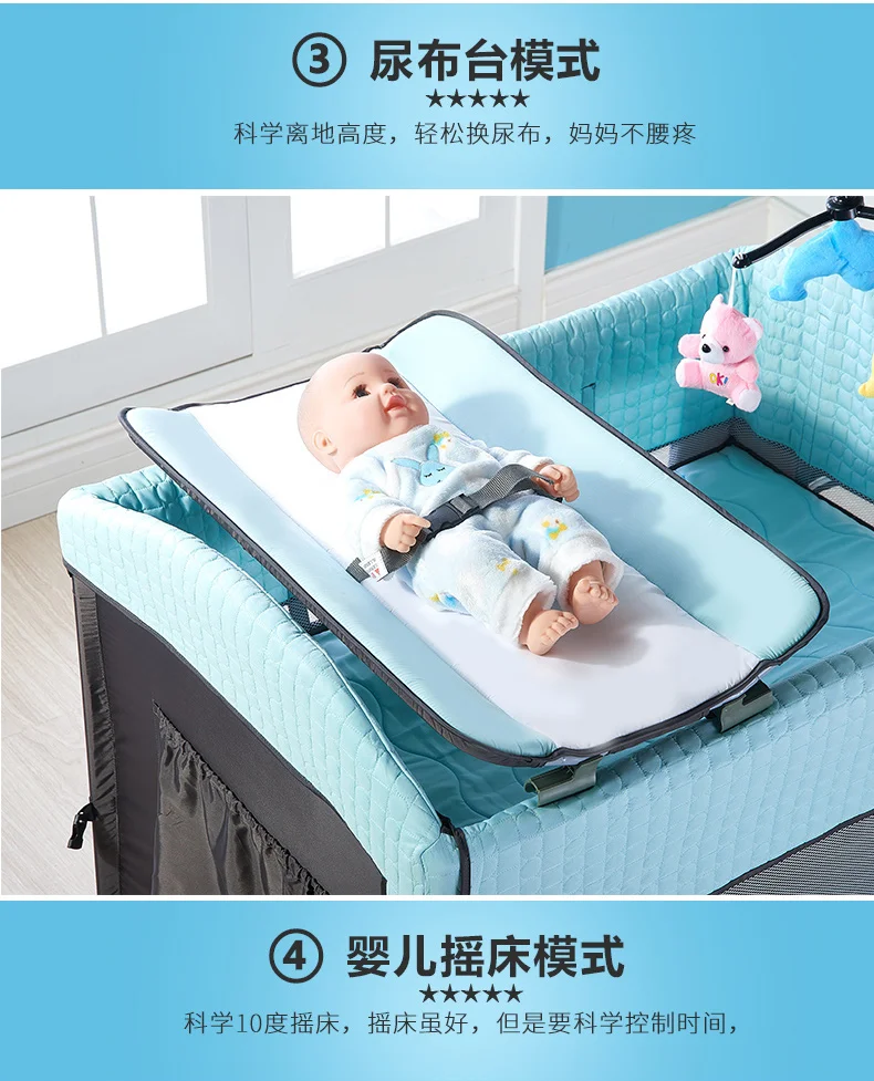 CoolBbay кроватка док большая кровать многофункциональная складная детская кровать многофункциональная игровая кровать BB кровать