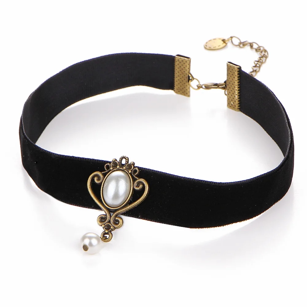 Ожерелье с имитацией жемчуга и татуировкой кожаное ожерелье фланелевый чокер
