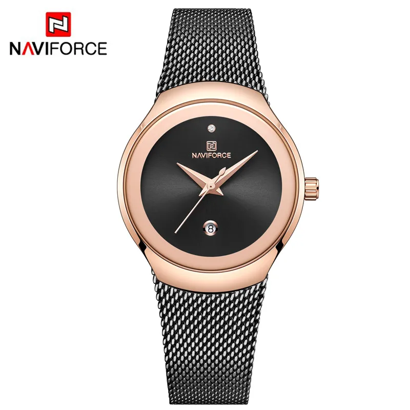 NAVIFORCE, женские часы, модные, бизнес, кварцевые часы, для девушек, Лидирующий бренд, Роскошные, женские наручные часы, для девушек, часы, Relogio Feminino 5004 - Цвет: NA500403 without box