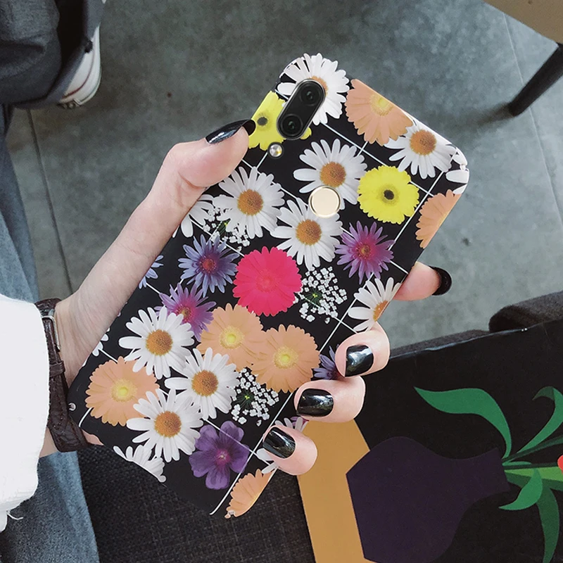 YonLinTan чехол, чехол, для HuaWei P20 Pro P 20 lite P20lite P20Pro 15 узорная Роскошная ПК жесткая Милая мультяшная Цветочная задняя крышка