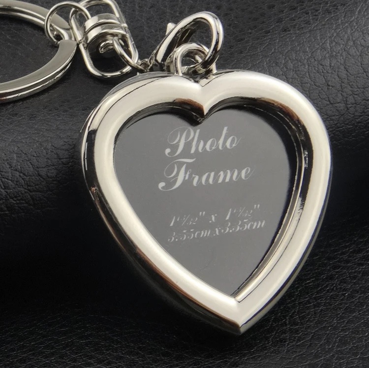 100 шт./лот металлическая фоторамка брелок сердце круглая квадратная форма брелок с яблоком DIY логотип для влюбленных подарки рамка брелки