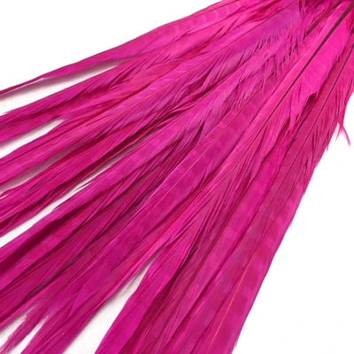 hot pink 100 штук/красивые перья фазана 20-22 дюйма/50-55 см DIY Красный Цвет Окрашенные фестиваль костюм/украшения для головных уборов - Цвет: hot pink