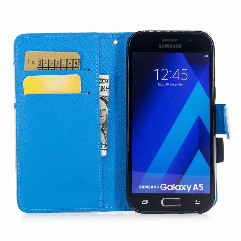 Для Coque Samsung Galaxy A5 2017 чехол роскошные кожаные для A520F случаях стенд держатель карты