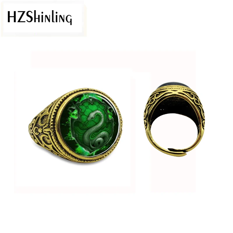 1 Новинка, античное серебряное Золотое кольцо «Дары смерти», Salazar Slytherin, винтажное стимпанк кольцо со змеей, лучшие подарки для мужчин - Цвет основного камня: 1